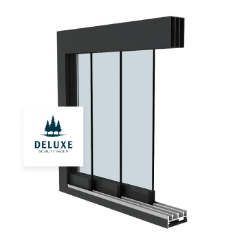 Glazen schuifwand mat zwart - Deluxe Schuttingen